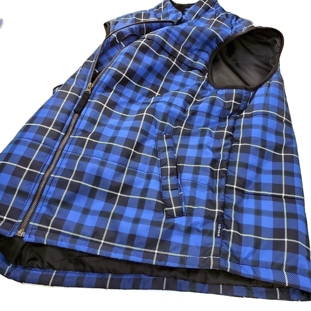 RALPH LAUREN Chaps Men's L Blue Plaid Puffer Vest - Picture 11 of 11